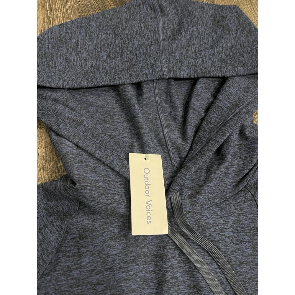 Outdoor Voices Cloudknit Hoodie Men's Large Navy Blue Long Sleeve Unisex Stretch - Picture 4 of 10